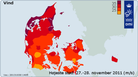 Vindstød 27.-28. november 2011