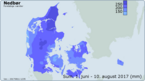 Grafik over sommerens nedbør indtil nu