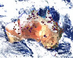 Registrerede skovbrande i Australien