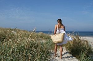 Person på strand