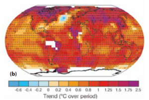 Globalt kort med temperatur