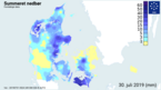 Nedbørssum for den 30. juli