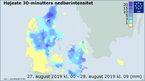 Højeste nedbørsintensitet