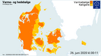 Størstedelen af landet er ramt af varmebølgen