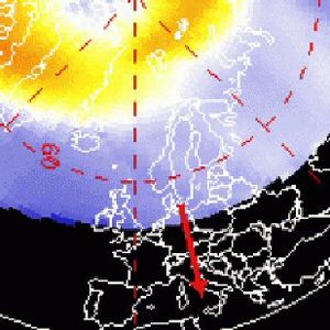 Illustration af forudsigelse for nordlys