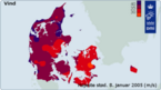 Vindstød fra den landsdækkende kategori 3-begivenhed 8. januar 2005.