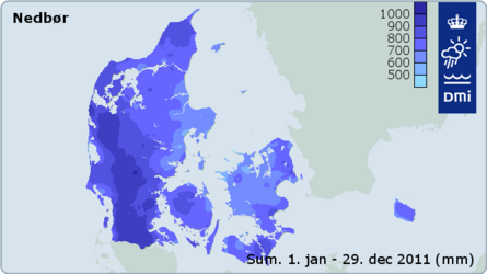 Nedbøren i Danmark i 2011. Nedbøren i Danmark i 2011.