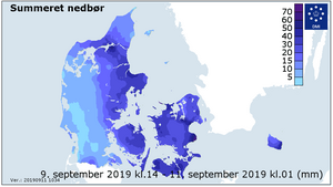 Grafik med nedbørsmængder