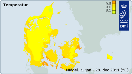 Temperaturen i Danmark i 2011.