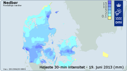 Kort over nedbør i landet