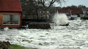 Stormflod forårsaget af stormen Bodil