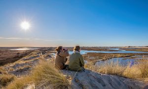 To mennesker på en strand