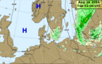 Prognosekort for tirsdag 16. august