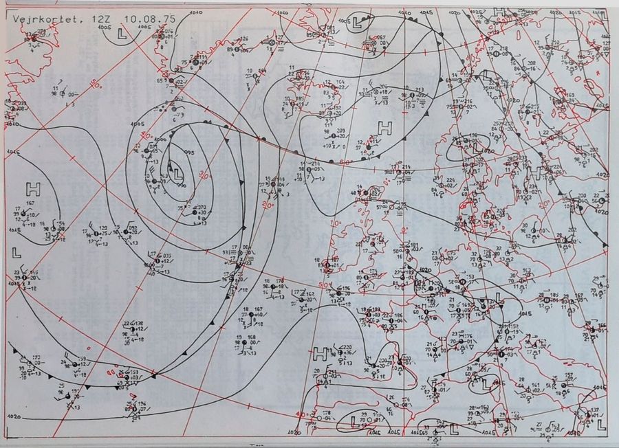 Vejrkort fra den 10. august 1975