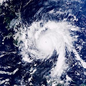 Satellitbillede af orkan