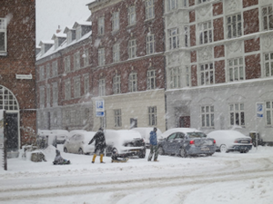 Snedækket vej i Aarhus 