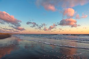 Solnedgang fra Aalbæk strand