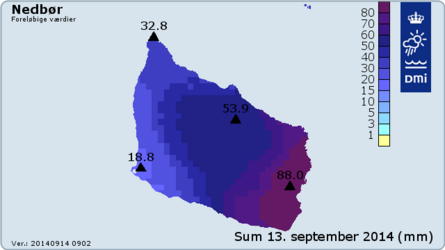 bud på lørdagens regn på Bornholm