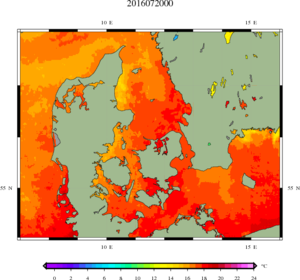 Kort over havtemperatur