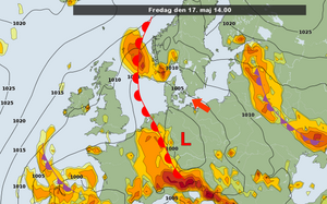 Vejrkort fredag den 17. maj 2013