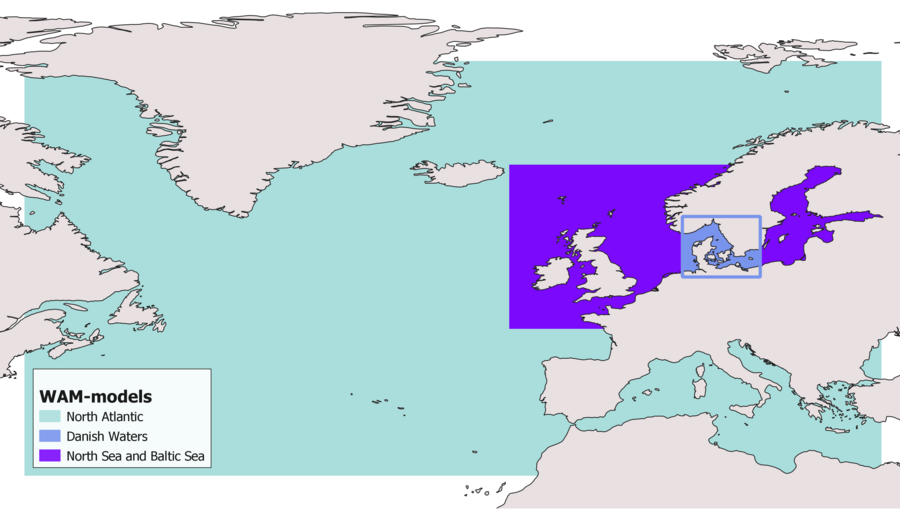 Map of the three geographical areas covered by WAM
