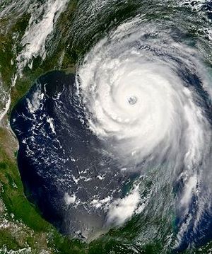 Satellitbillede af en orkan