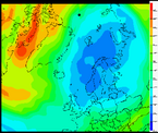 Ozonlagets tykkelse over Skandinavien