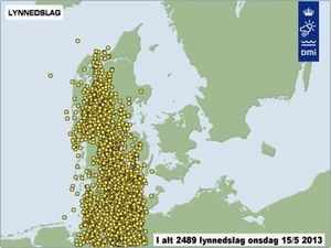 Lynkort onsdag den 15. maj 2013.