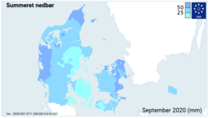 Nedbørmængder september 2020