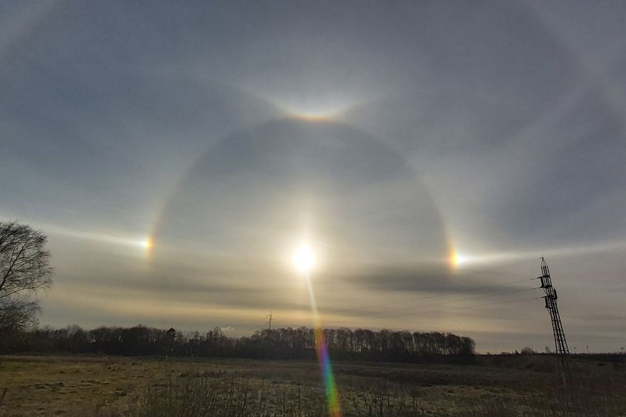 Foto af dobbelthaloen med bisole over Herning