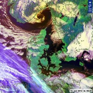 Satellitbillede af Danmark