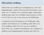 Tekstboks der beskriver UV-stråling