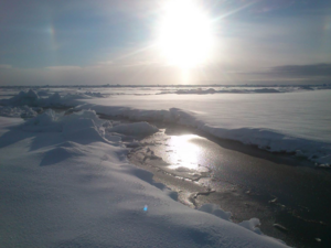 Smeltende havis på Nordpolen