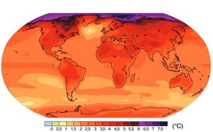 Forventede ændringer i overfladetemperaturen