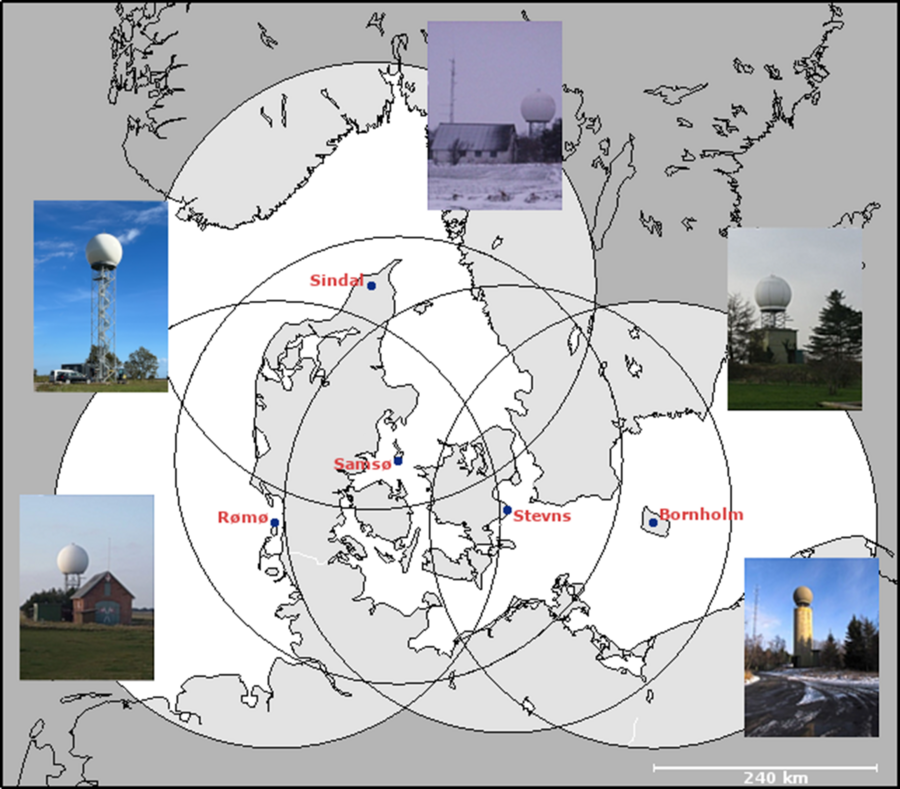 DMI's network of weather radars