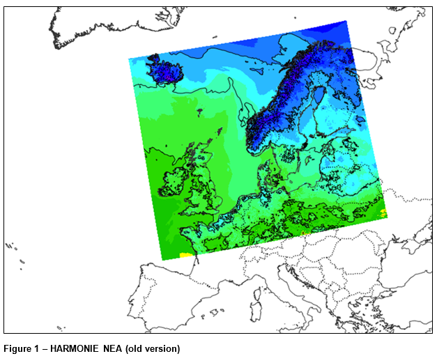 Area covered by HARMONIE NEA