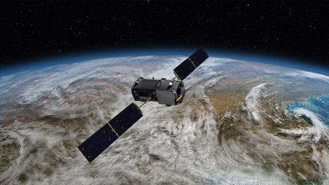 En grafikers repræsentation af OCO-2 til vejrs. Grafik NASA/JPL