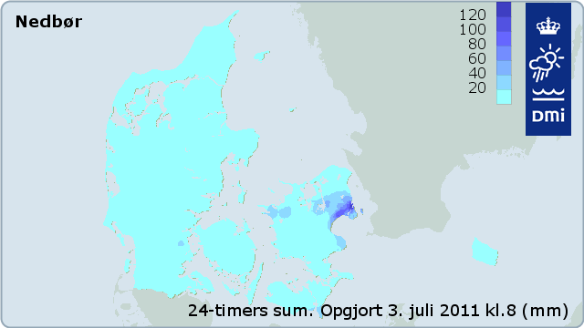 Nedbør hele landet.