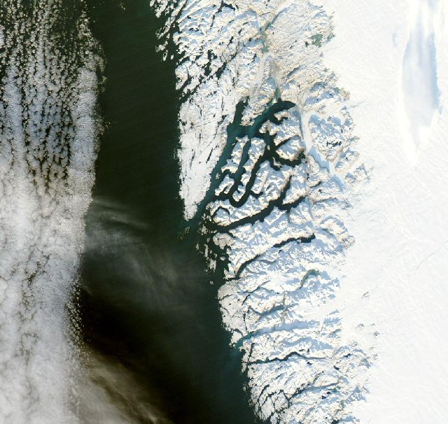 Satellitfoto af området omkring Nuuk