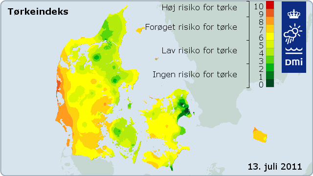 Tørkeindeks 13. juli 2011