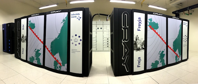 DMI's supercomputer på Island der laver vejrmodeller