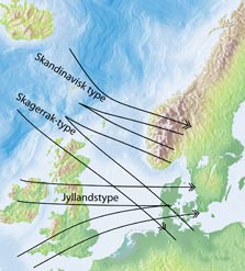 Forskelligt tryk hen over Nordvest-europa