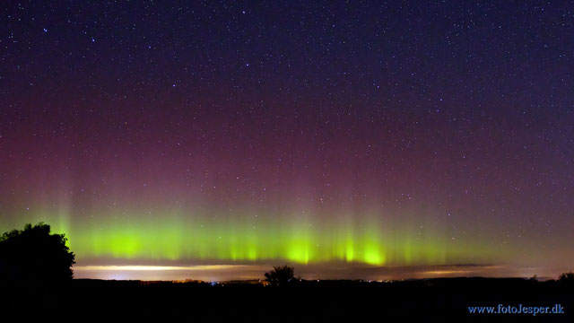 Nordlys på nattehimlen