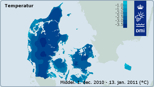 Temperaturkort over danmark