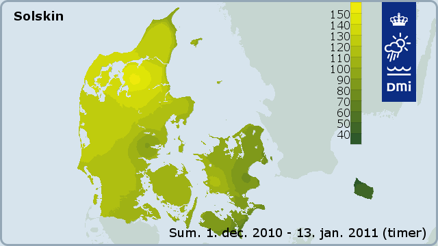 Solskinskort over Danmark