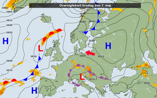 Vejrforholdene i Danmark den 7. maj 2013