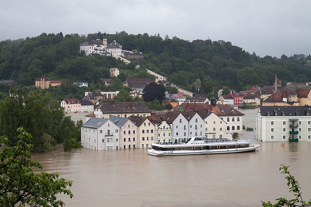 Passau oversvømmet Passau oversvømmet