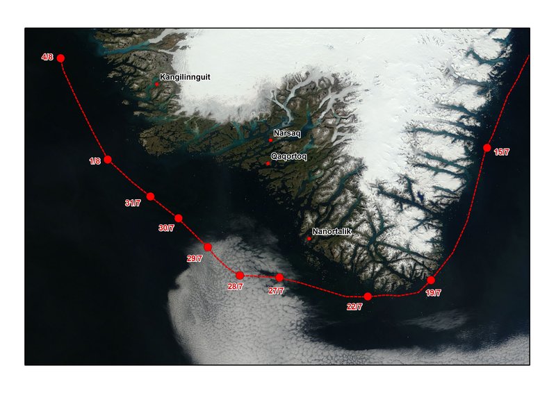 MODIS satellitbillede fra den 30. juli 2013