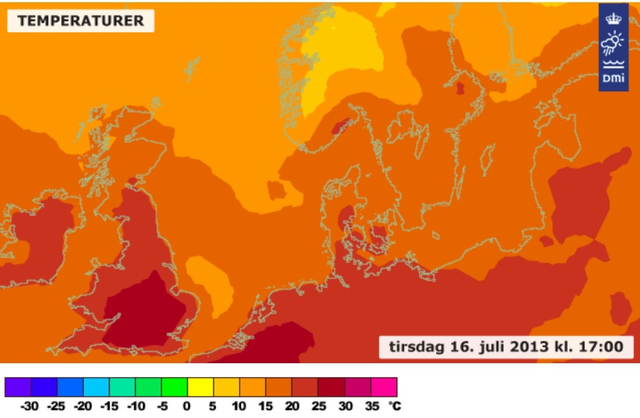 Hedebølge over det sydlige England juli 2013.