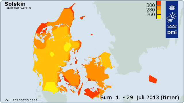 Soltimerne 1. til 29. juli 2013